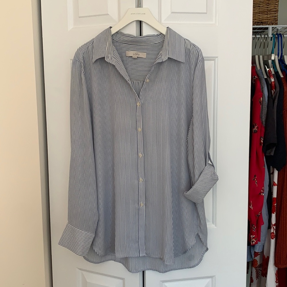 Pinstriped LOFT Blouse